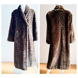 La Maison De La Fausse Fourrure Paris Long FAux  Fur animal  Print Coat L